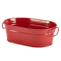 23cm Galvanised Red Serving Bucket
